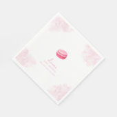 ピンクウォーターカラーボンジュールベベマカロンベビーシャワー スタンダードランチョンナプキン (角)