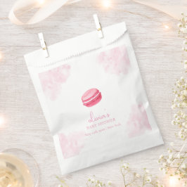 ピンクウォーターカラーボンジュールベベマカロンベビーシャワー フェイバーバッグ