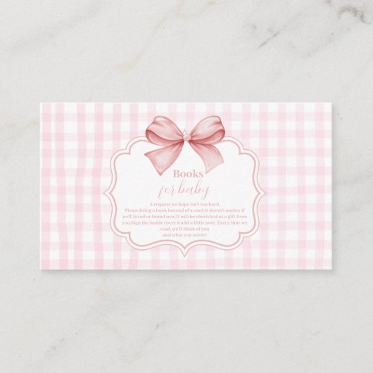 ピンクウォーターカラーボーガールベビーシューウブックスフォーベビー エンクロージャーカード (正面)