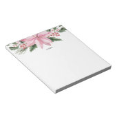 ピンクウォーターカラーポインセチア&ホリーズガーランド ノートパッド (アングル)