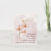 ピンクウォーターカラーポシー悔やみや弔慰ありがとう カード (正面)