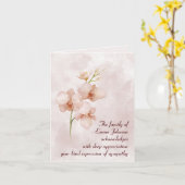 ピンクウォーターカラーポシー悔やみや弔慰ありがとう カード (黄色い花)