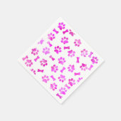 ピンクウォーターカラーポープリント誕生日 スタンダードカクテルナプキン (角)