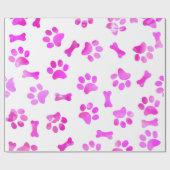 ピンクウォーターカラーポープリント誕生日 ラッピングペーパー (フラット)