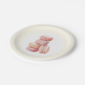 ピンクウォーターカラーマカロン ペーパープレート (アングル)