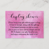 ピンクウォーターカラーマンダラディスプレイブライダルシャワーカード エンクロージャーカード (正面)