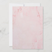 ピンクウォーターカラーマーブルグリーナリーブライダルシャワー 招待状 (裏面)