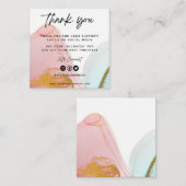 ピンクウォーターカラーミニ名刺 スクエア名刺 (正面/裏面)