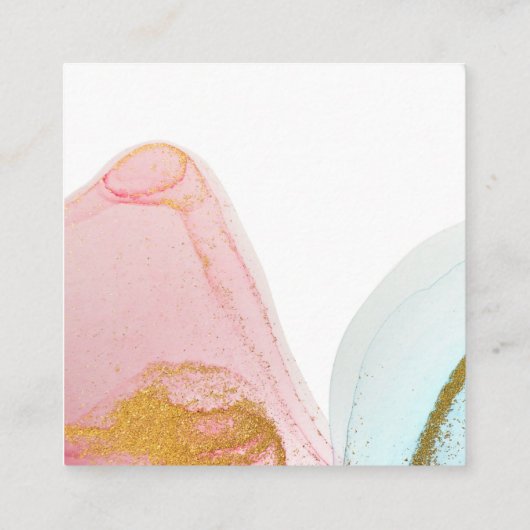ピンクウォーターカラーミニ名刺 スクエア名刺 (裏面)