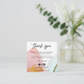 ピンクウォーターカラーミニ名刺 スクエア名刺 (スタンド正面)