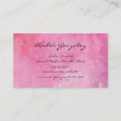 ピンクウォーターカラーモノグラムファンシー文字 名刺 (裏面)
