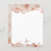 ピンクウォーターカラーモノグラム&名前文房具 (正面/裏面)