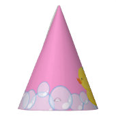 ピンクウォーターカラーラバーダックパーティー帽子 パーティーハット (左)