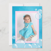 ピンクウォーターカラーラバーダック1stバースデーフォト 招待状 (裏面)