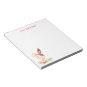 ピンクウォーターカラーリトルバニー ノートパッド (アングル)