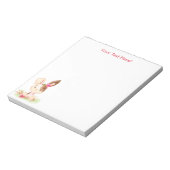 ピンクウォーターカラーリトルバニー ノートパッド (回転)