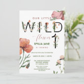 ピンクウォーターカラーリトルポピー1st誕生日 招待状 (スタンド正面)