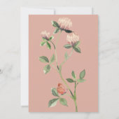 ピンクウォーターカラーリトルポピー1st誕生日 招待状 (裏面)