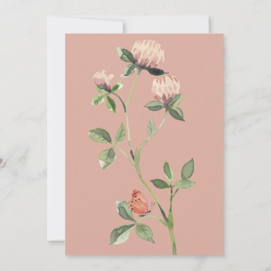 ピンクウォーターカラーリトルポピー5誕生日 招待状 (裏面)