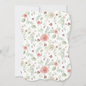 ピンクウォーターカラーリースアンナパラシャンベビーガール 招待状 (裏面)