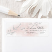 ピンクウォーターカラーリーフ差出人住所 ラベル (インサイチュ)