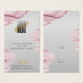 ピンクウォーターカラーロゴグレー衣料品価格ラベル (正面&裏面)