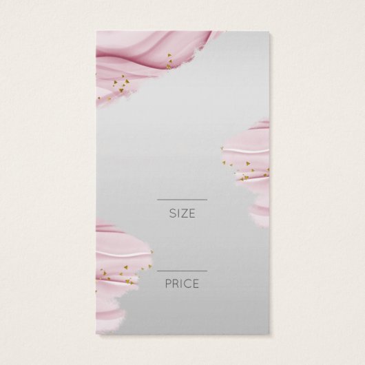 ピンクウォーターカラーロゴグレー衣料品価格ラベル (裏面)