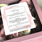 ピンクウォーターカラーロゴホームベーカリー食品ライセンス スクエアシール