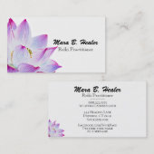 ～ピンクウォーターカラーロータスウォーターリリーシンプル 名刺 (正面/裏面)