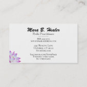 ～ピンクウォーターカラーロータスウォーターリリーシンプル 名刺 (裏面)