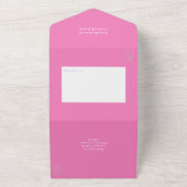 ピンクウォーターカラーロータスフラワーインディアン結婚ズ オールインワン招待状 (外側)