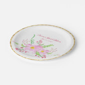 ピンクウォーターカラーワイルドバラ ペーパープレート (アングル)