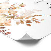 ピンクウォーターカラーワイルドフラワーフローラミモサバー標識 ポスター (角)