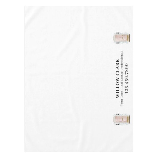 ピンクウォーターカラー実在ドアエステートエージェントビジネス テーブルクロス (正面)