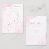 ピンクウォーターカラー手作りジュエリーイヤリングディスプレイ 名刺 (正面/裏面)