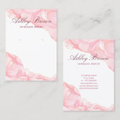 ピンクウォーターカラー手作りジュエリーイヤリングディスプレイ 名刺 (正面/裏面)