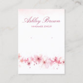 ピンクウォーターカラー手作りジュエリーイヤリングディスプレイ 名刺 (正面)