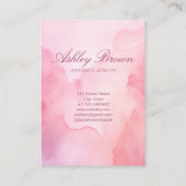 ピンクウォーターカラー手作りジュエリーイヤリングディスプレイ 名刺 (裏面)