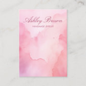 ピンクウォーターカラー手作りジュエリーイヤリングディスプレイ 名刺 (正面)