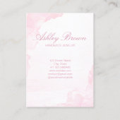 ピンクウォーターカラー手作りジュエリーイヤリングディスプレイ 名刺 (裏面)