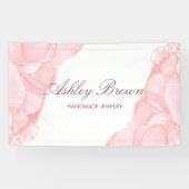 ピンクウォーターカラー手作りジュエリーイヤリングディスプレイ 横断幕 (横)