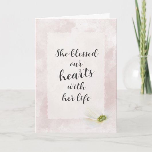 ピンクウォーターカラー抽象芸術悔やみや弔慰 カード (正面)