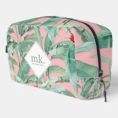 ピンクウォーターカラー熱帯バナナ葉ナモノグラムの ドップキット (右コーナー)