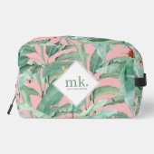 ピンクウォーターカラー熱帯バナナ葉ナモノグラムの ドップキット (裏面)