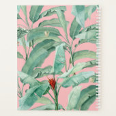ピンクウォーターカラー熱帯バナナ葉ナモノグラムの プランナー手帳 (裏面)