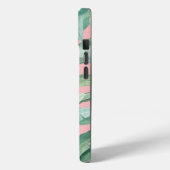 ピンクウォーターカラー熱帯バナナ葉ナモノグラムの Case-Mate iPhoneケース (裏面 / 左)