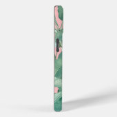 ピンクウォーターカラー熱帯バナナ葉ナモノグラムの Case-Mate iPhoneケース (裏面 / 右)