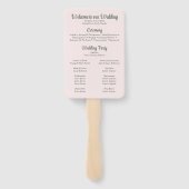 ピンクウォーターカラー熱帯フラミンゴ結婚式 プログラム ハンドファン (裏面)