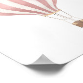 ピンクウォーターカラー熱風船子供部屋 ポスター (角)