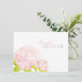 ピンクウォーターカラー牡丹フローラブライダルシャワー 招待状 (スタンド正面)